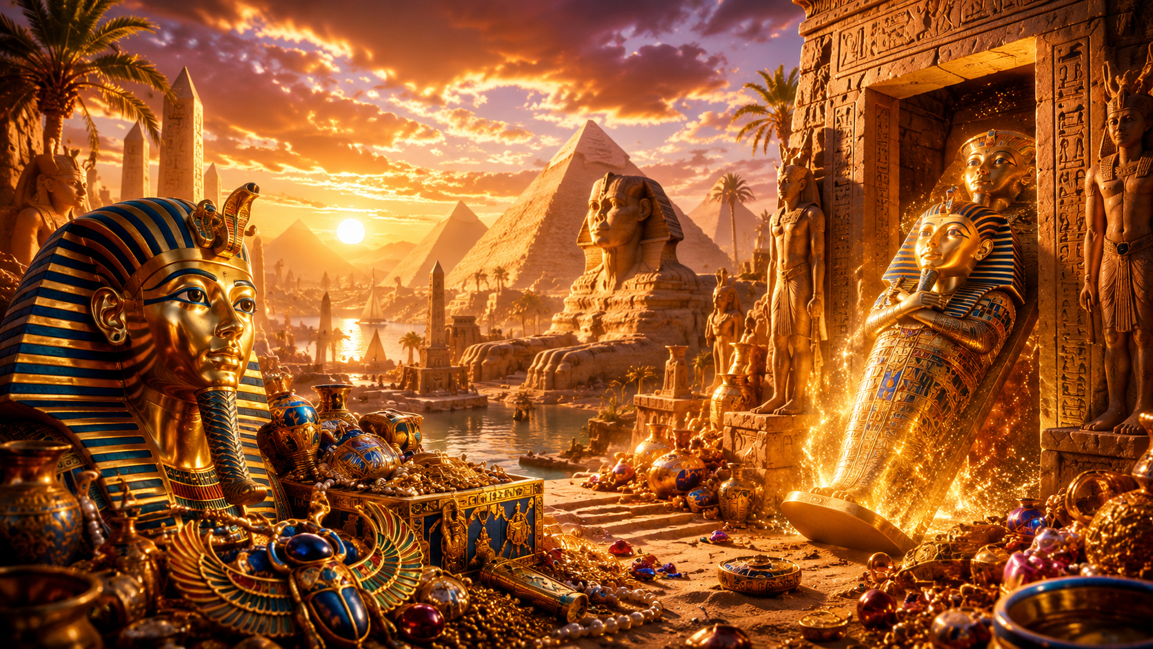 ภาพรีวิวเกม Ancient Egypt บน Joker Gaming แสดงธีมและบรรยากาศของเกม