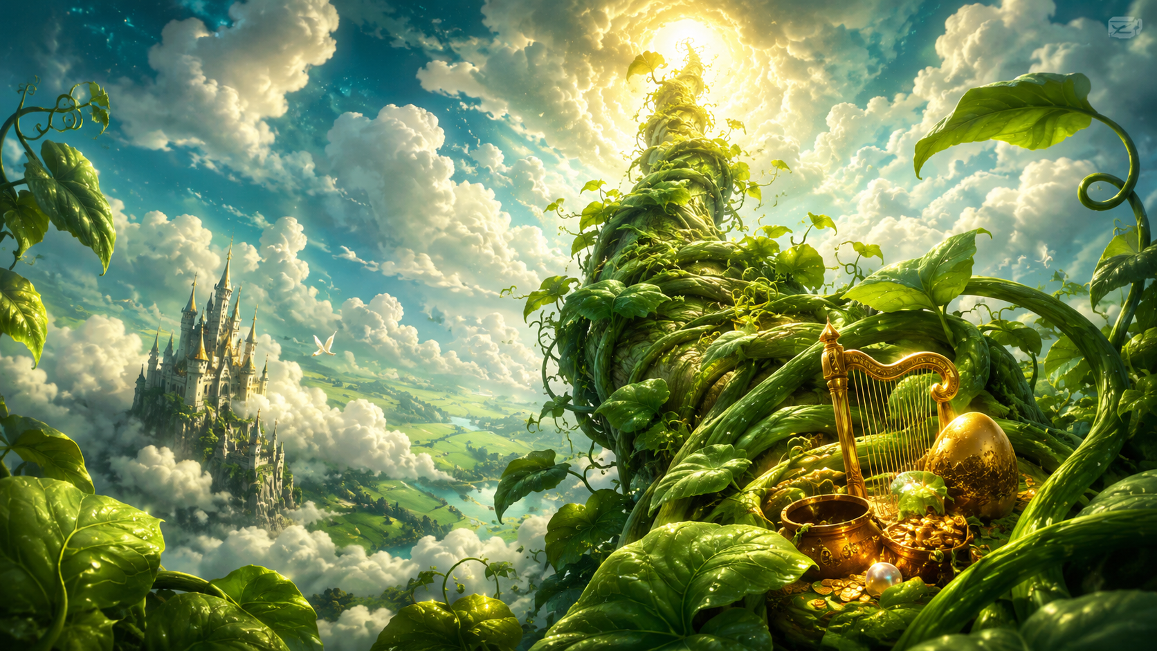 ภาพรีวิวเกม Beanstalk บน Joker Gaming แสดงธีมและบรรยากาศของเกม