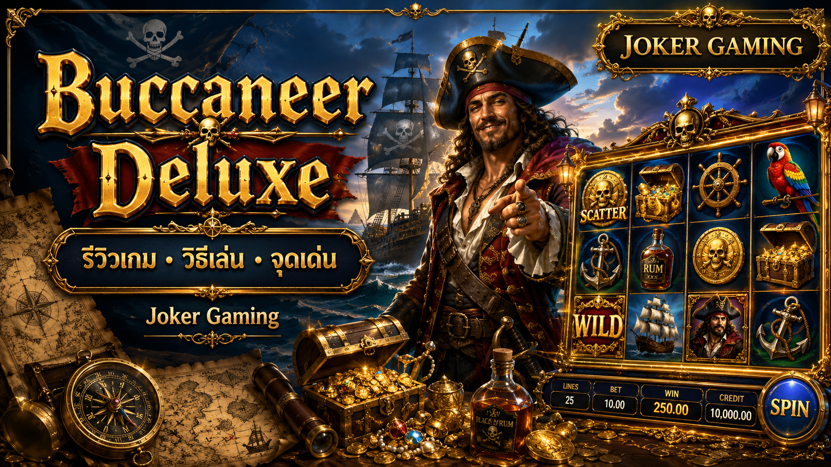 ภาพประกอบรีวิวเกม Buccaneer Deluxe บน Joker Gaming