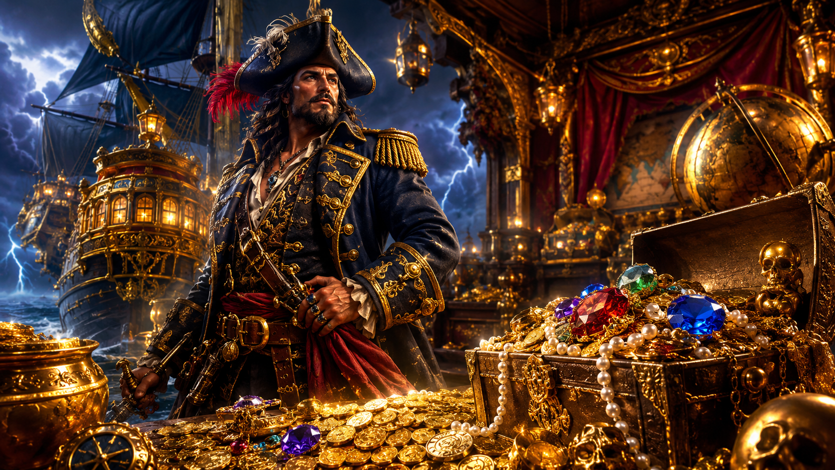 ภาพประกอบรีวิวเกม Captain’s Treasure Pro บน Joker Gaming