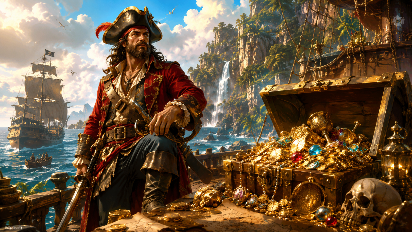 ภาพประกอบรีวิวเกม Captain’s Treasure บน Joker Gaming