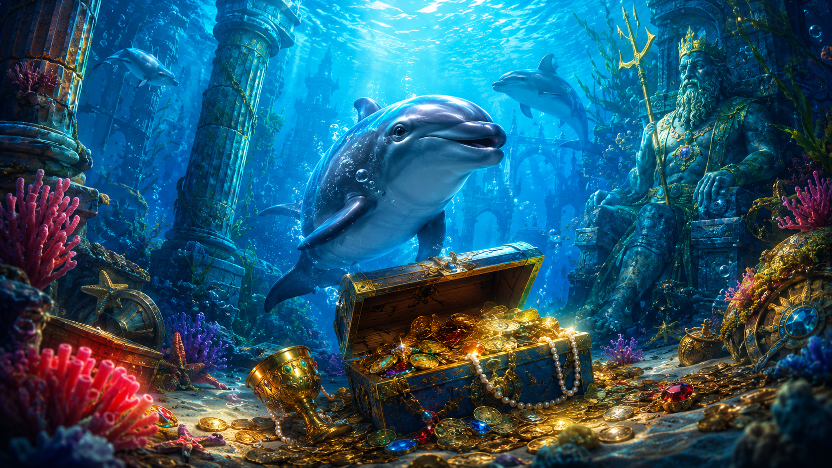 ภาพประกอบรีวิวเกม Dolphin Treasure บน Joker Gaming