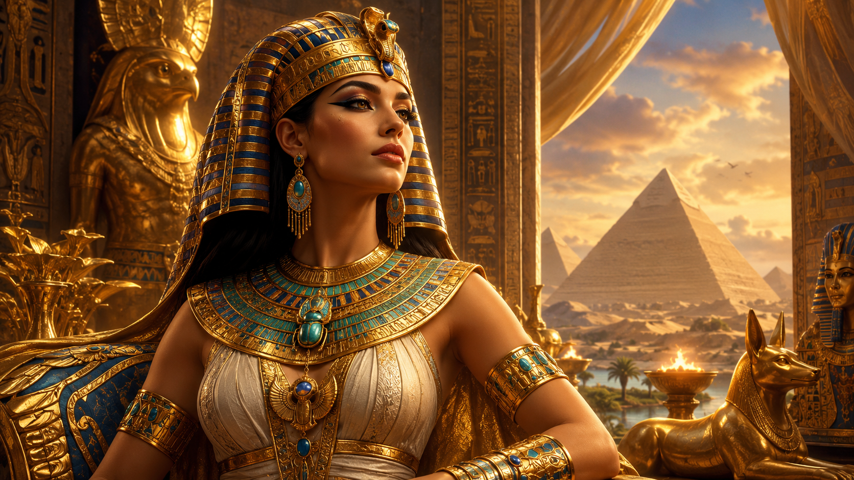 ภาพรีวิวเกม Egypt Queen บน Joker Gaming แสดงธีมและบรรยากาศของเกม
