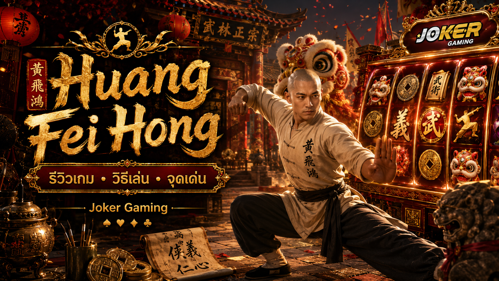 ภาพประกอบรีวิวเกม Huang Fei Hong บน Joker Gaming