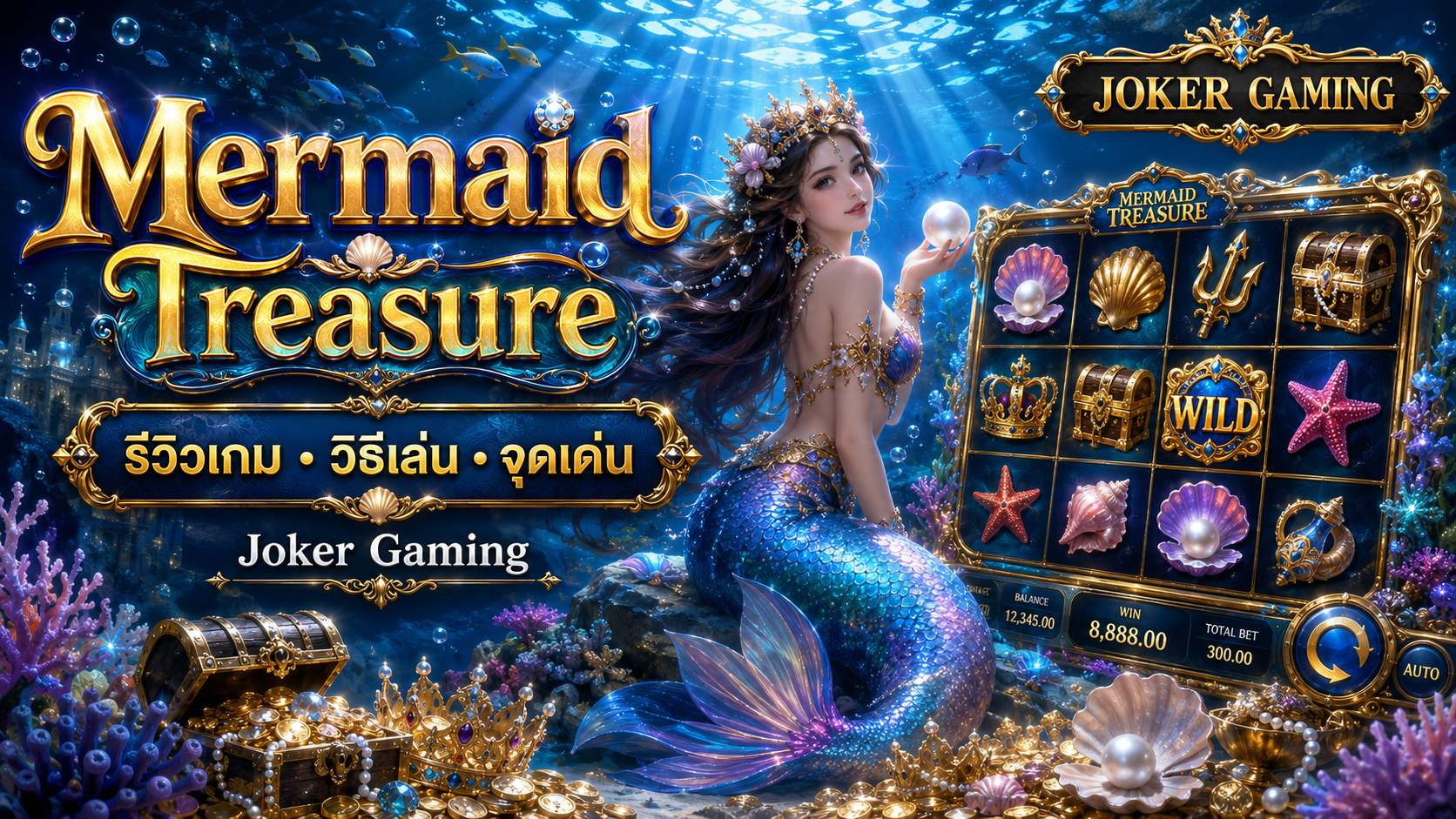 ภาพประกอบรีวิวเกม Mermaid Treasure บน Joker Gaming